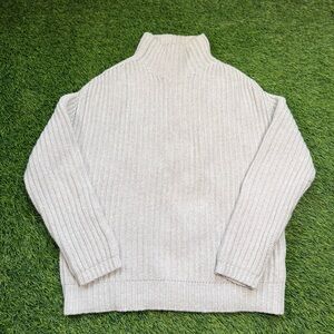 GAP Gray Ribbed Mock Neck Cotton Sweater Size Small